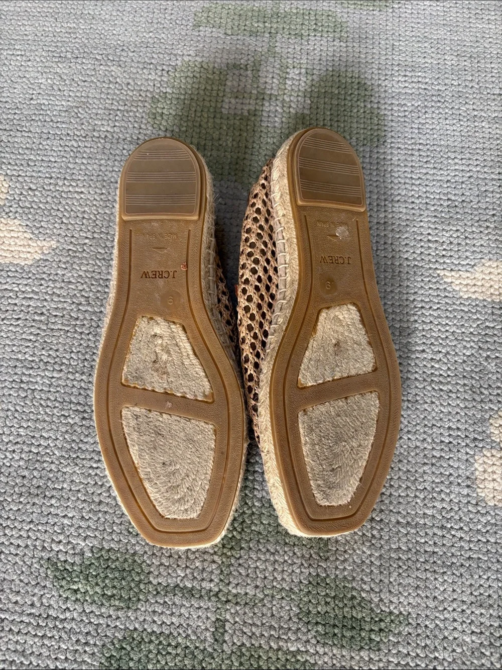 J Crew Made-in-Spain Mary Jane Espadrilles Raffia 9 LIKE NEW